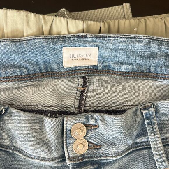 HUDSON Collin Skinny Flap Pocket Jeans Busted Knee Skinny Jeans GYSR Size 32 - Picture 7 of 8